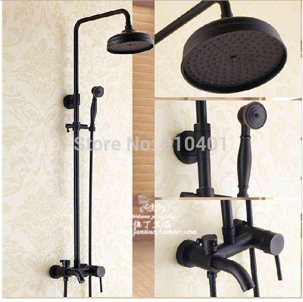 Wholesale And Retail Promotion Luxury Round 8" Shower Head Tub Mixer Tap Single Handle With Hand Shower Unit