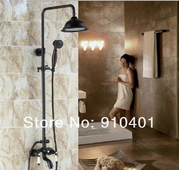 Wholesale And Retail Promotion NEW Oil Rubbed Bronze Bathroom Shower Faucet Set Bathtub Mixer Tap Shower Column
