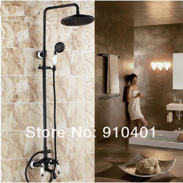 Wholesale And Retail Promotion NEW Oil Rubbed Bronze Ceramic Bathroom Tub Shower Mixer Tap Rain Shower Faucet