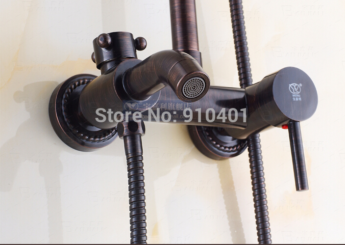 Wholesale And Retail Promotion Oil Rubbed Bronze Rain Shower Faucet Tub Mixer Tap With Hand Shower Wall Mounted