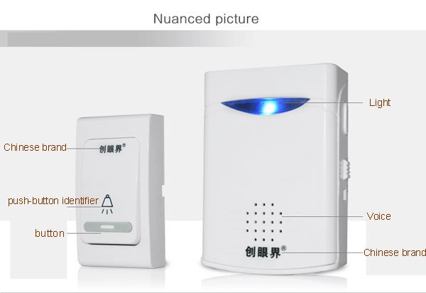 High quality Wirless remote control doorbell 100meters away  eletronic doorbell  Free shipping