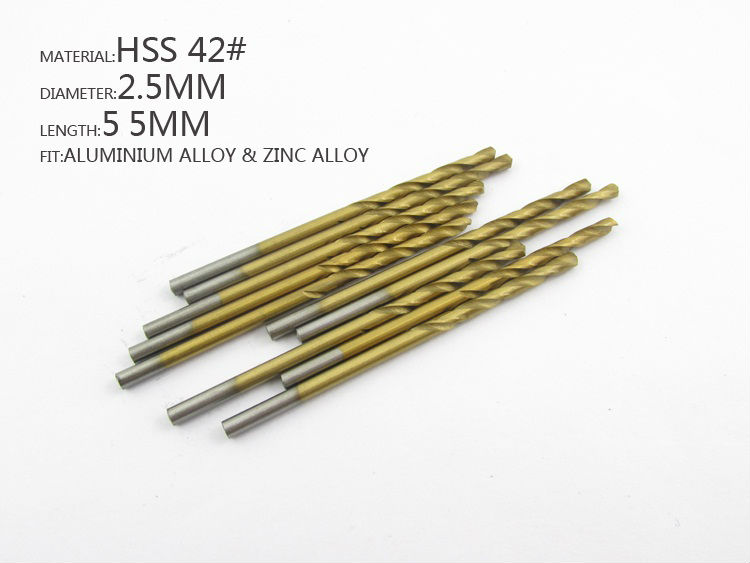 LICHEN D251 Diameter 2.5mm Twist Drell Bit & Metal Drilling & High Speed Steel HSS 42# Drill Bit