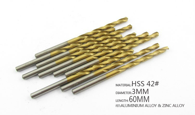 LICHEN D301 Diameter 3.0MM Twist Drell Bit & Metal Drilling & High Speed Steel HSS 42# Drill Bit