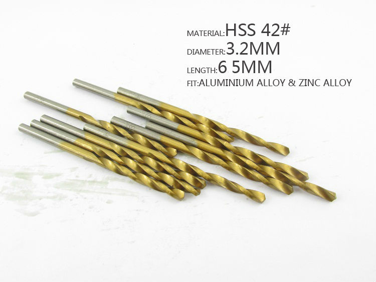 LICHEN D321 Diameter 3.2mm Twist Drell Bit & Metal Drilling & High Speed Steel HSS 42# Drill Bit