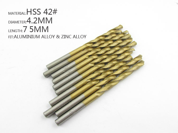 LICHEN D421 Diameter 4.2mm Twist Drell Bit & Metal Drilling & High Speed Steel HSS 42# Drill Bit