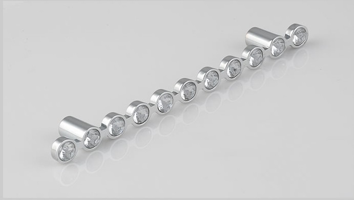 luxury alloy classic knob crystal shinning diamond  Kitchen Cabinet Furniture Handle knob hole distance 64mm