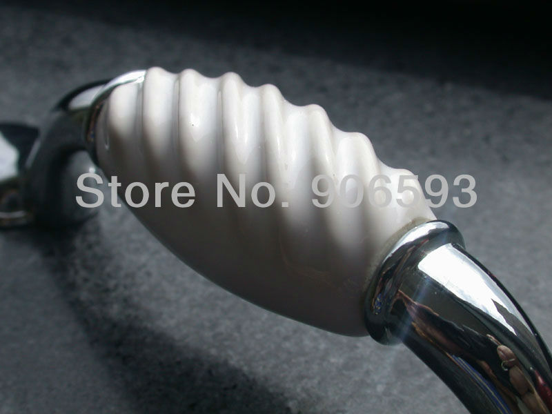 12pcs lot free shipping white porcelain wavy cabinet handle\porcelain handle\drawer handle\furniture handle
