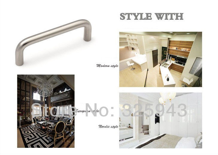 2pcs 64mm Modern Stainless Steel Furniture Hardware Kitchen Cabinet Knobs And Handles Drawer Pulls