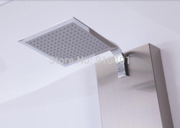 Wholesale And Retail Promotion 8" LED Brass Shower Head Shower Column Massage Jets Tub Mixer Tap Shower Panel