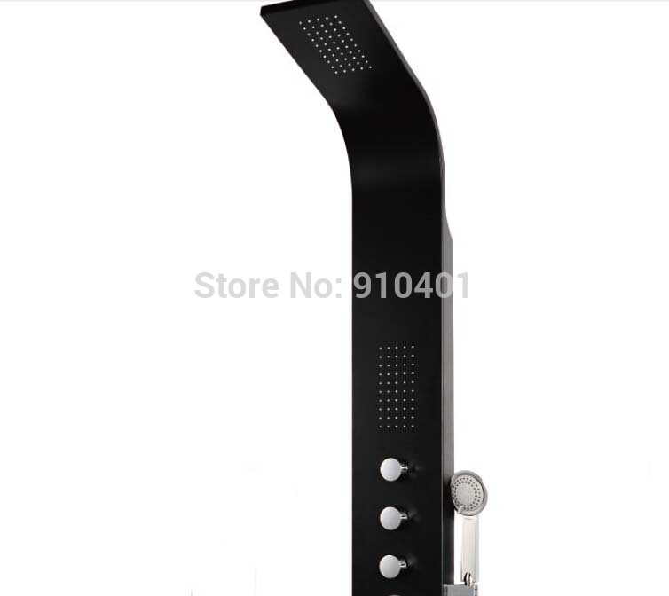Wholesale And Retail Promotion Luxury Black Art Rain Shower Column Wall Mounted Body Jets Shower Panel Mixer