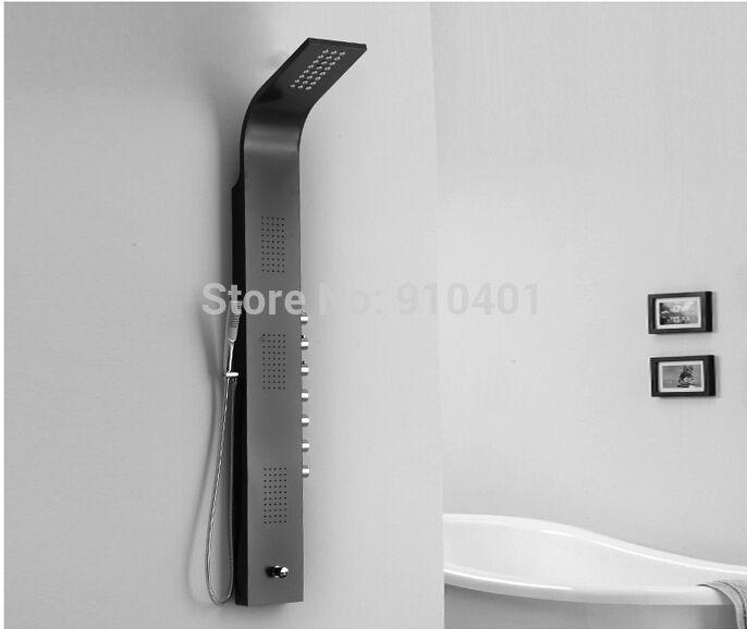 Wholesale And Retail Promotion Luxury Modern Black Shower Column Shower Panel Body Jets Sprayer Tub Mixer Tap