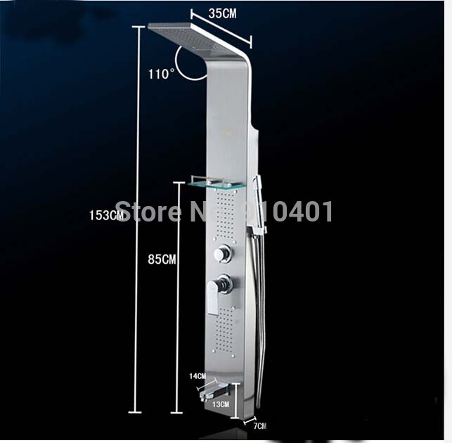 Wholesale And Retail Promotion Luxury Wall Mounted Waterfall Rain Shower Column Tub Mixer Spout Massage Jets