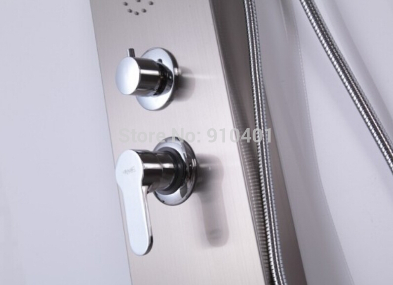 Wholesale And Retail Promotion NEW Brushed Nickel 12" LED Shower Head Tub Mixer Tap With Hand Unit Shower Panel