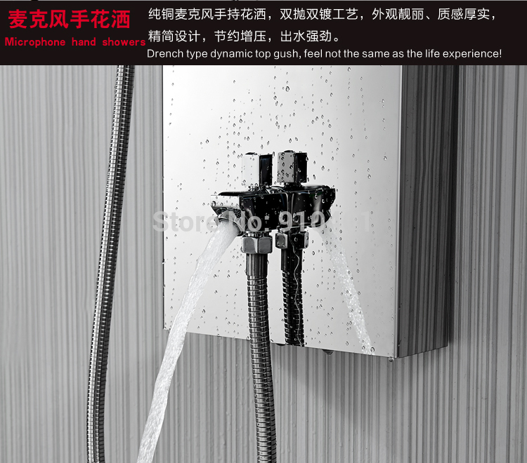 Wholesale And Retail Promotion NEW Polished Chrome Bathroom Waterfall Shower Column Massage Jets Tub Mixer Tap