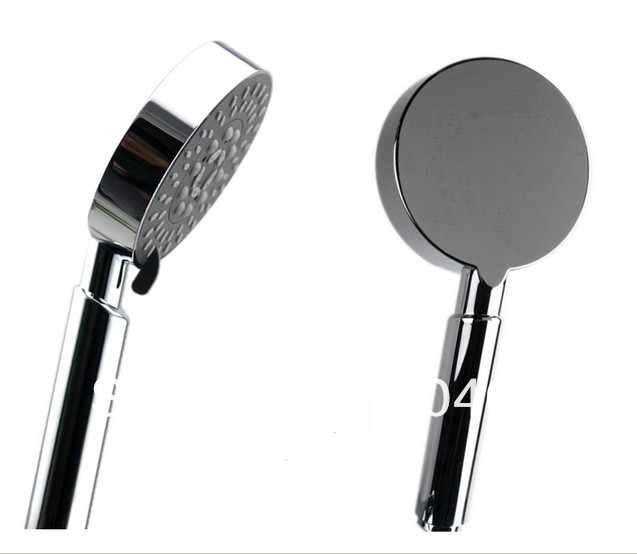 Wholesale And Retail Promotion Chrome ABS Round Style Multifunction Bath Hand Held Shower + Hose + Brack Holder