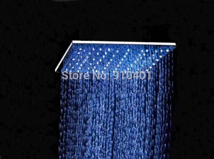 Wholesale And Retail Promotion LED Color Chaning 16" Square Rain Shower Head LED 40cm Brass Shower Replacement