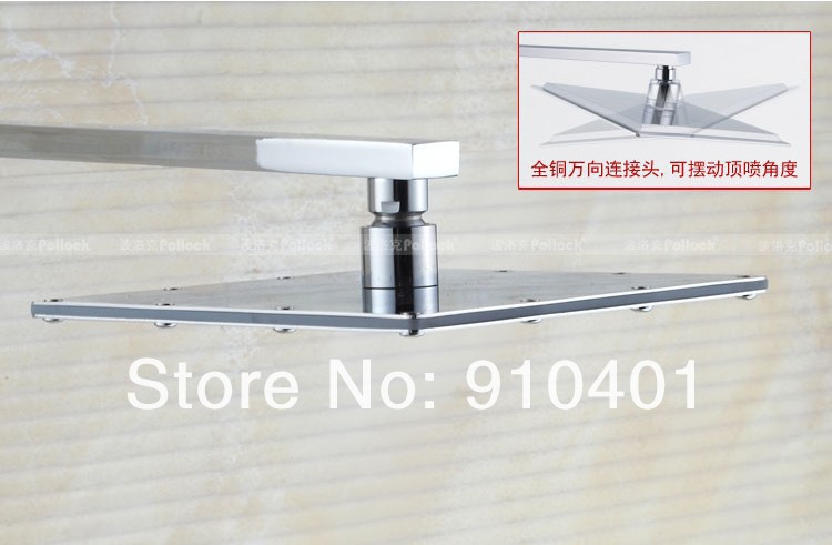 Wholesale And Retail Promotion Luxury Bathroom Chrome Finish Solid Brass 16" Rainfall Square Bath Shower Head