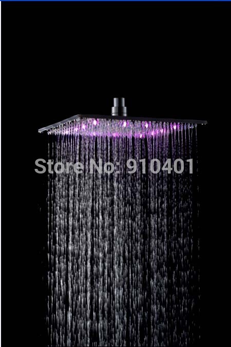 Wholesale And Retail Promotion Luxury Chrome Brass LED 10" Square Rain Shower Head Wall /Celling Mounted Shower
