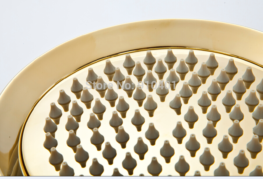 Wholesale And Retail Promotion Luxury Ti-PVD Golden Brass Rain Shower Head With Hand Shower Wall Mounted Shower