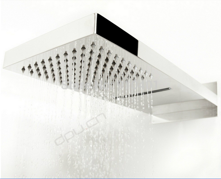Wholesale And Retail Promotion NEW Luxury Large 22" Square Waterfall Rain Shower Head Wall Mounted Shower Mixer