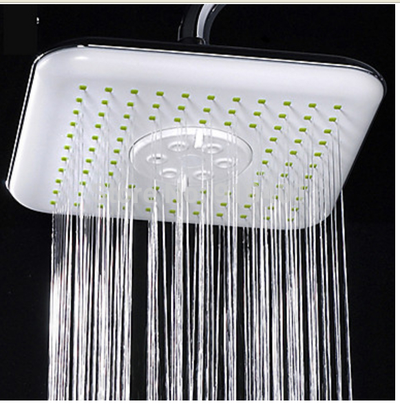 Wholesale And Retail Promotion NEW Luxury Modern Dual Functions White ABS Shower Head Rain Shower + Jets Shower
