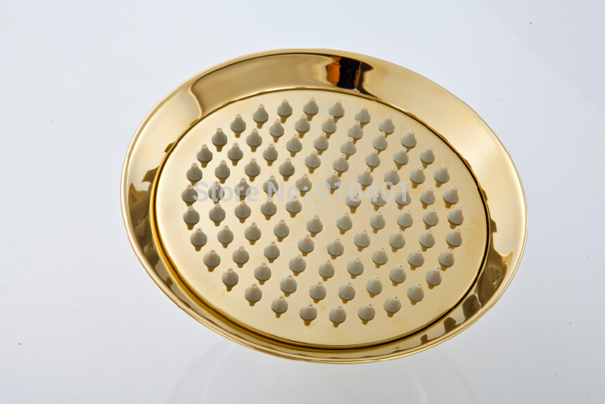 Wholesale And Retail Promotion NEW Wall Mounted Luxury Golden Brass Rain Shower Head Shower Faucet Replacement
