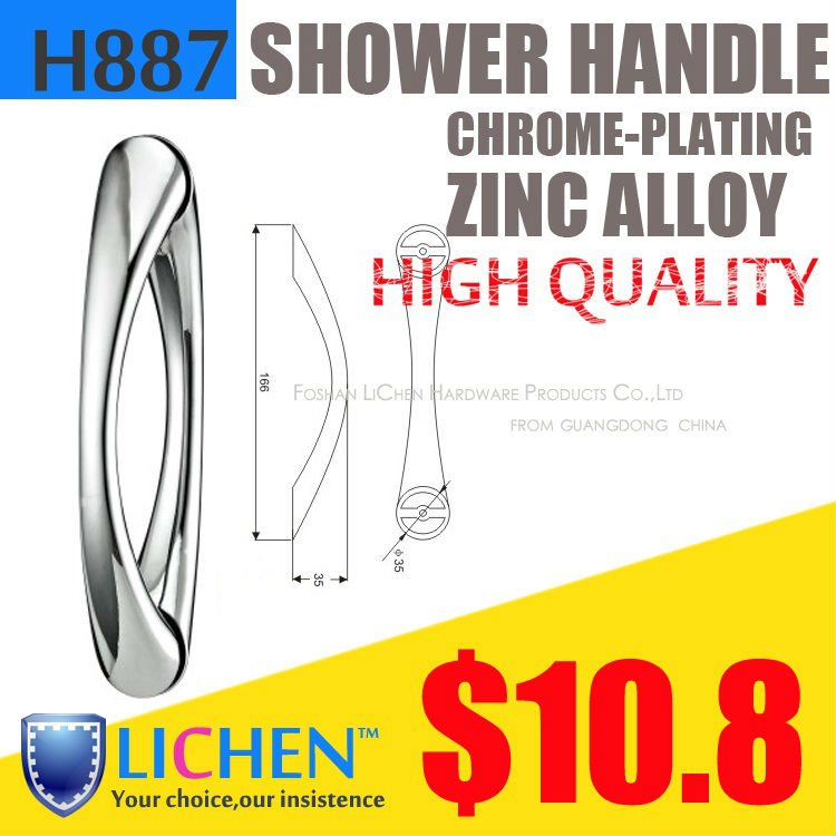 China Factory LICHEN HL05 Modern Zinc alloy Style Chrome Shower Door Handle Knobs Furniture Hardware pull