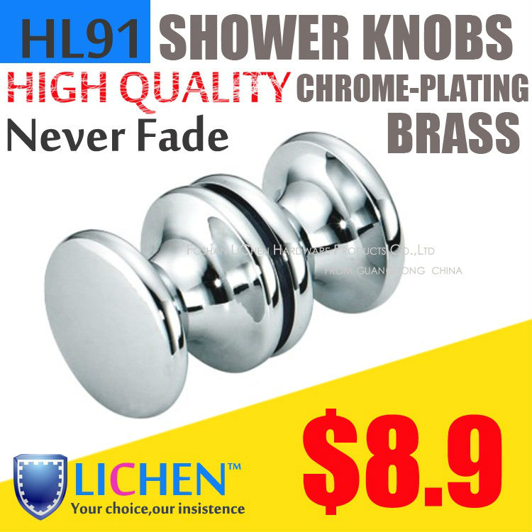 Chinese Factory LICHEN HL07 Chrome Copper&Brass Cylinder Style Back-to-Back Solid Shower Door Knobs Furniture Hardware pull