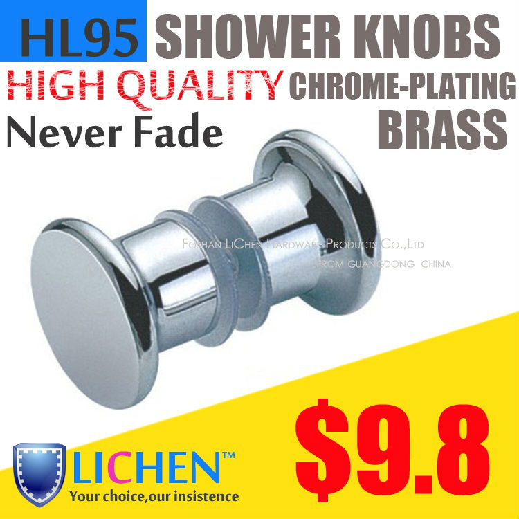 Chinese LICHEN Factory Modern Chrome plating Copper&Brass Glass shower door knobs Furniture Hardware pull handle HL97