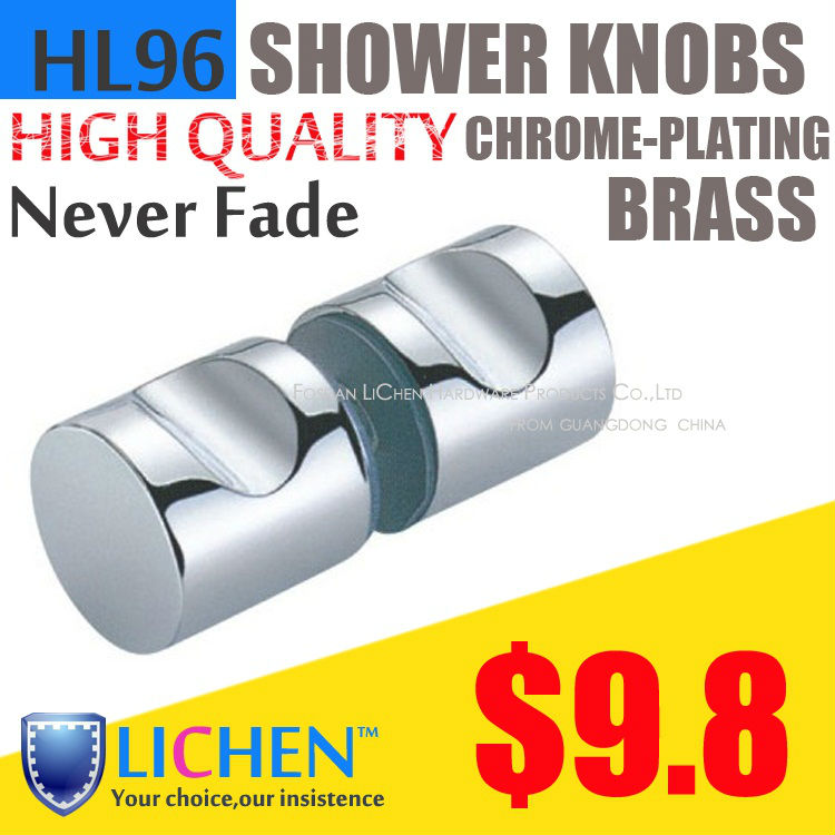 Factory HL06 Copper Brass Style Chrome Cylinder Back-to-Back Solid Shower Door Knobs Furniture Hardware pull