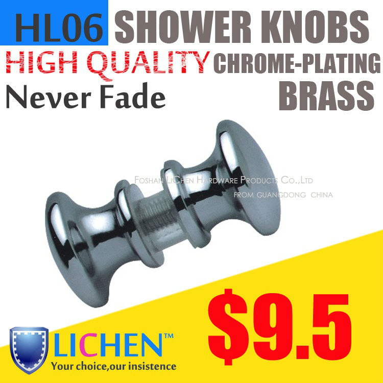 Modern Chrome plating Copper&Brass Glass shower door knobs Furniture Hardware pull handle HL95 Chinese LICHEN Factory