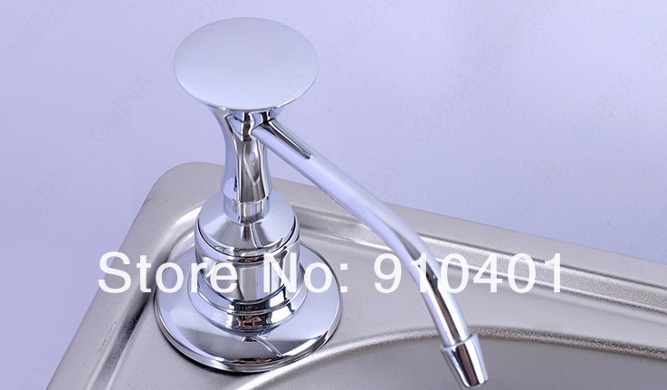 Wholesale And Retail Promotion Modern Deck Mounted Stainless Steel Kitchen Soap Dispense Chrome Finish 220ml