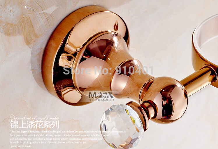 Wholesale And Retail Promotion Modern Rose Golden Brass Bathroom Soap Dishes Holder Glass Dish Crystal Hanger