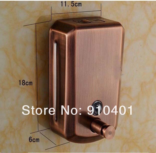 Wholesale And Retail Promotion NEW Antique Style Brass Bathroom Square Liquid Soap Dispenser 800ML Wall Mounted