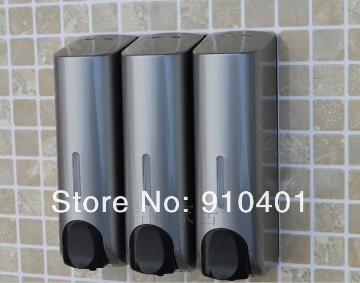 Wholesale And Retail Promotion NEW Bathroom Hotel ABS Wall Mounted Liquid Shampoo/ Soap Dispense 3 Soap Holder