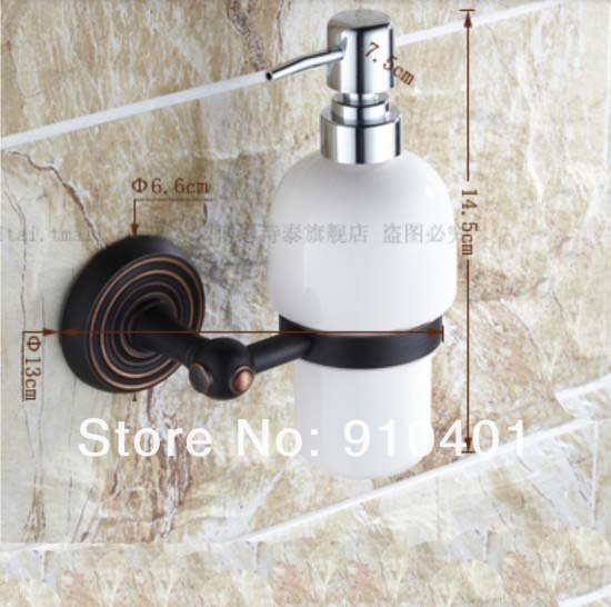 Wholesale And Retail Promotion Oil Rubbed Bronze Brass Wall Mounted Liquid Shampoo/ Soap Dispense Ceramic Cup