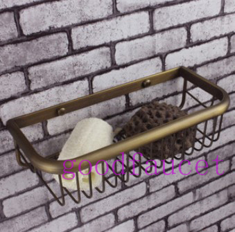NEW Antique brass square shape wall mount bathroom shelves Shower Storage Basket Storage Holders & Racks