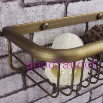 NEW Antique brass square shape wall mount bathroom shelves Shower Storage Basket Storage Holders & Racks