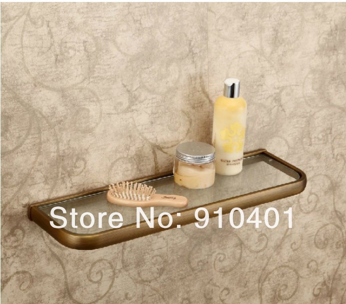 Wholesale / Retail Promotion Antique Bronze Single Tier Commodity Shelf Bathroom Glass Cosmetic Rack Holder