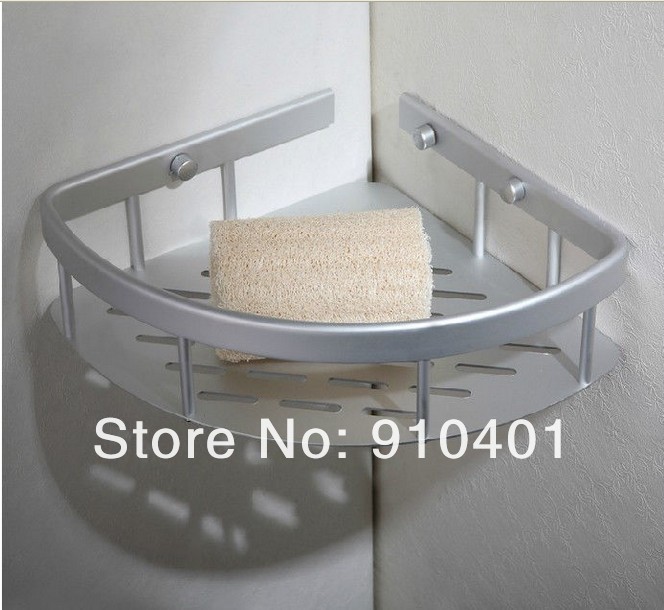 Wholesale / Retail Promotion NEW Wall Mounted Aluminum Bathroom Shower Caddy Shelf Triangle Storage Holder