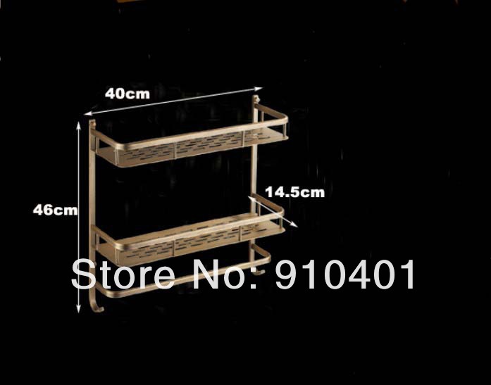 Wholesale And Retail Promotion Antique Brass Bathroom Shower Caddy Cosmetic Shelf Basket Shelf Towel Bar Hooks