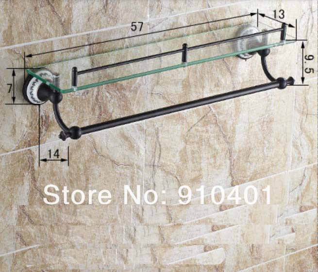 Wholesale And Retail Promotion Luxury Oil Rubbed Bronze Ceramic Brass Bathroom Shower Caddy Shelf Glass Tier