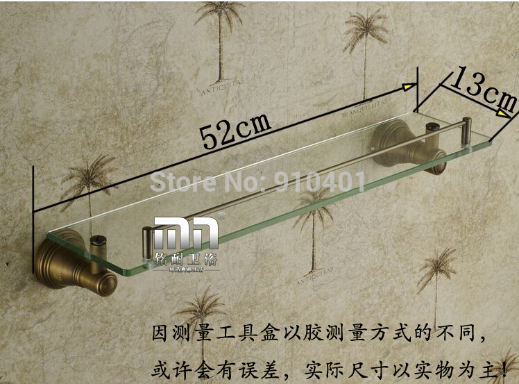 Wholesale And Retail Promotion Modern Antique Brass Bathroom Hotel Shower Head Cosmetic Rack Holder Glass Tier
