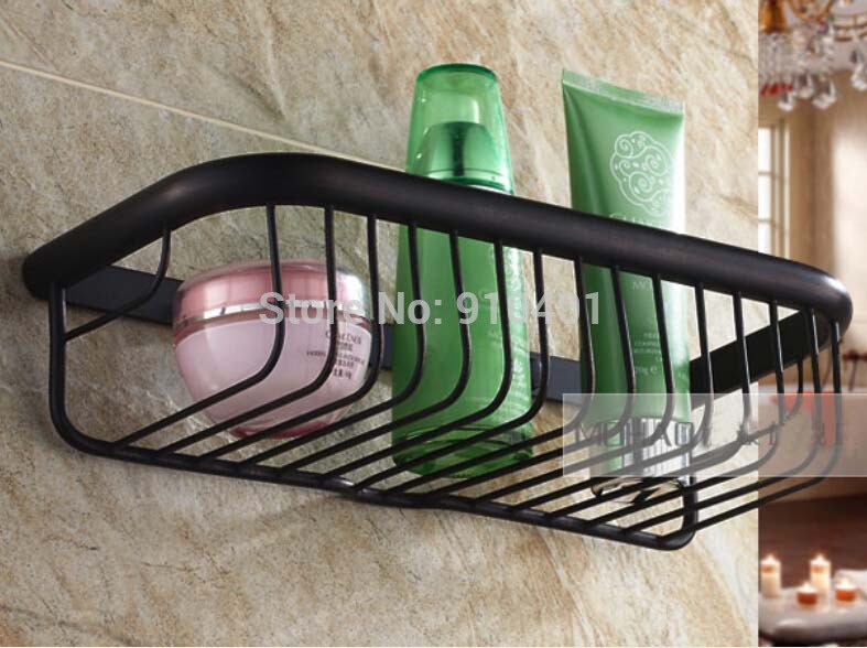 Wholesale And Retail Promotion NEW Bathroom Shelf Shower Cosmetic Caddy Square Basket Shelf Oil Rubbed Bronze