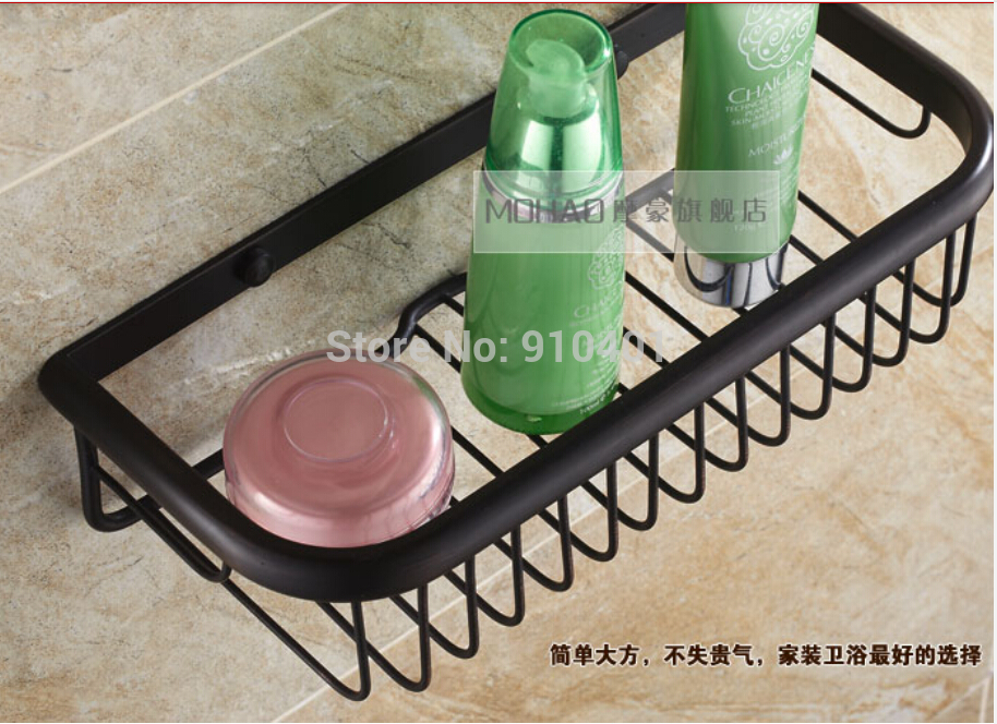 Wholesale And Retail Promotion NEW Bathroom Shelf Shower Cosmetic Caddy Square Basket Shelf Oil Rubbed Bronze