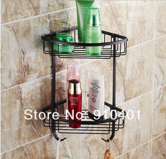 Wholesale And Retail Promotion NEW Oil Rubbed Bronze Bathroom Corner Shelf Shower Storage Caddy Cosmetic Holder