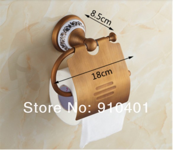  Wholesale And Retail Promotion Luxury Wall Antique Brass Toilet Paper Holder Flower Carved Roll Tissue Holder