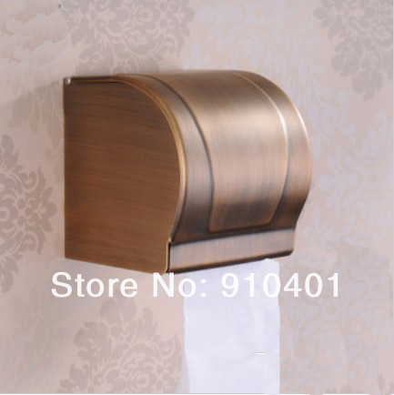NEW Luxury Bathroom Antique Brass Toilet  Tissue  Paper Holder Box Wall Mounted