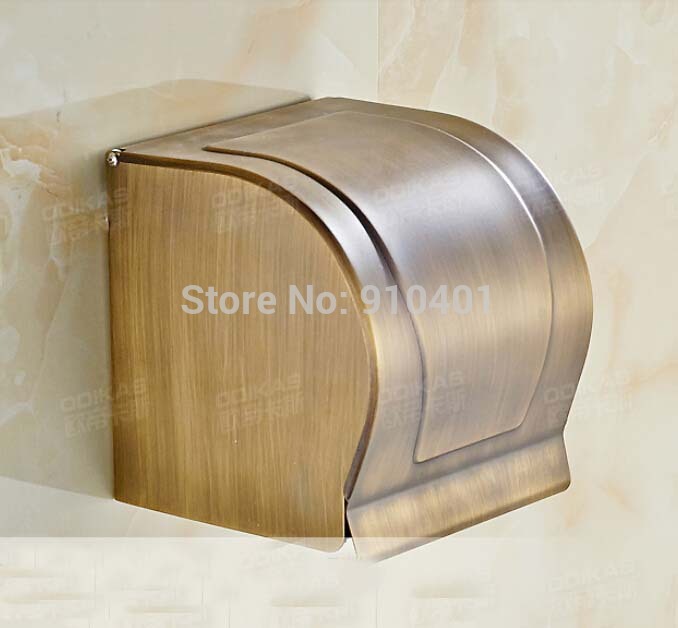 Wholesale And Retail NEW Bathroom Paper Box Antique Brass Toilet Paper Holder Tissue Box Wall Mounted