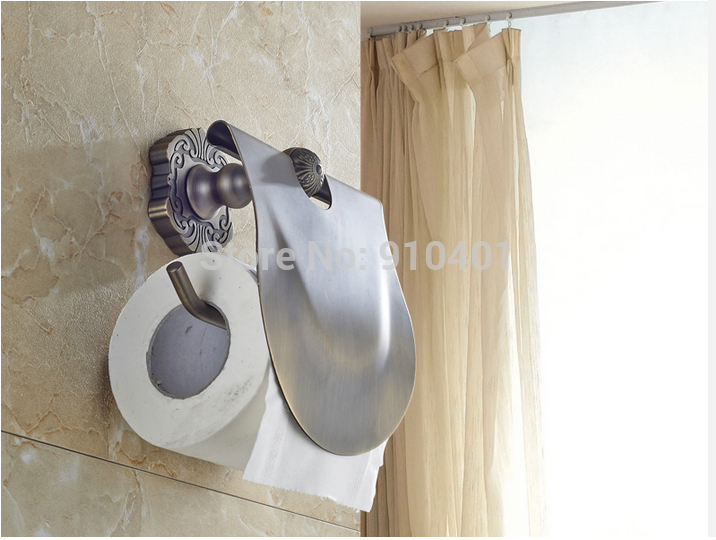 Wholesale And Retail Promotion Antique Brass Flower Base Toilet Paper Holder Tissue Bar Holder Bath Accessories